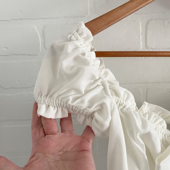 Anthropologie x Revolve x I.AM.GIA Naomi Ruffle Bustier Off-white Coquette S - Picture 8 of 14